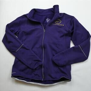 women's Nike Livestrong full zip track jacket, dri-fit, purple, medium